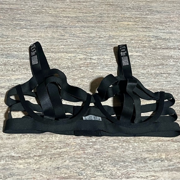 Black Sexy Love Shein Blingy Strappy bra and thong Lingerie Set - Picture 3 of 16